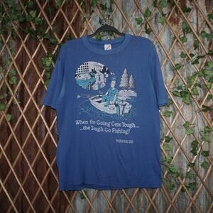 Large-Vintage Y2K fishing thin usa made 90s Missouri t-shirt